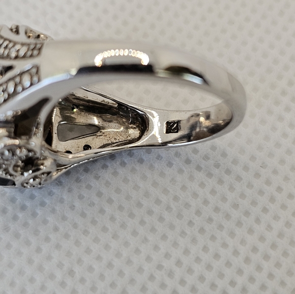 Large Natural Smoky Topaz Sterling Silver Ring Size 7 - Picture 5 of 11